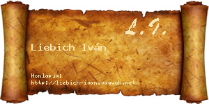 Liebich Iván névjegykártya